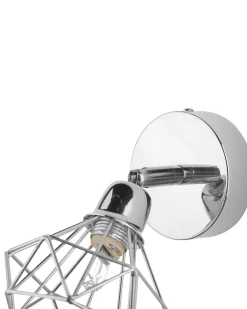 Conjunto De 2 Candeeiros De Parede Em Metal Prateado Erma