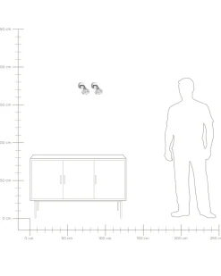 Conjunto De 2 Candeeiros De Parede Em Metal Prateado Erma