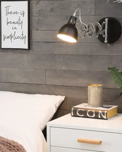 Conjunto De 2 Candeeiros Em Metal Preto Harrington