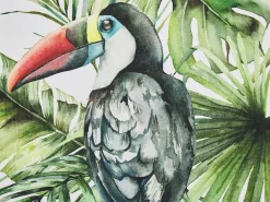 Conjunto De 2 Capas Multicolor Motivo Tucano Para Cadeiras Cine