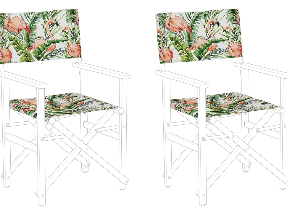 Conjunto De 2 Capas Multicolor Motivo Flamingo Para Cadeiras Cine