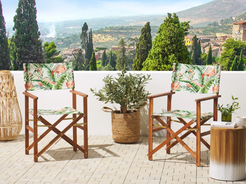 Conjunto De 2 Capas Multicolor Motivo Flamingo Para Cadeiras Cine