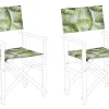 Conjunto De 2 Capas Verde E Branco Motivo Tropical Para Cadeiras Cine