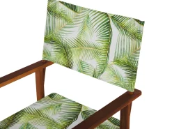 Conjunto De 2 Capas Verde E Branco Motivo Tropical Para Cadeiras Cine
