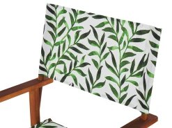 Conjunto De 2 Capas Verde E Branco Motivo Folhas Para Cadeiras Cine