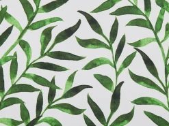 Conjunto De 2 Capas Verde E Branco Motivo Folhas Para Cadeiras Cine