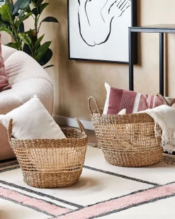 Conjunto De 2 Cestas Em Fibra De Algas Cor Natural Arowana