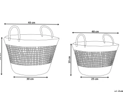 Conjunto De 2 Cestas Em Fibra De Algas Cor Natural Arowana