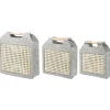 Conjunto De 3 Cestos Cinzento E Creme Sariot