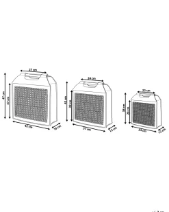 Conjunto De 3 Cestos Cinzento E Creme Sariot