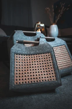 Conjunto De 3 Cestos Cinzento E Creme Sariot