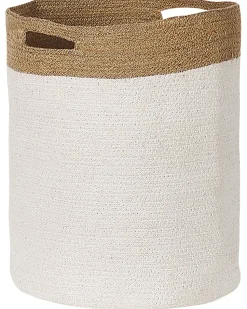 Conjunto De 2 Cestos De Algodao Branco E Creme Kardh