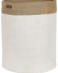 Conjunto De 2 Cestos De Algodao Branco E Creme Kardh