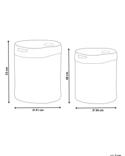 Conjunto De 2 Cestos De Algodao Branco E Creme Kardh