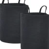 Conjunto De 2 Cestos De Algodao Preto Saryk