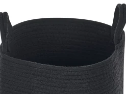 Conjunto De 2 Cestos De Algodao Preto Saryk