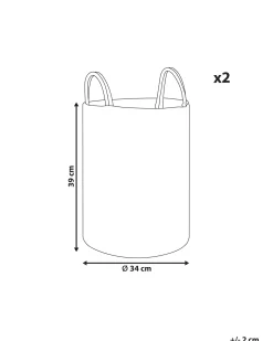 Conjunto De 2 Cestos De Algodao Preto Saryk