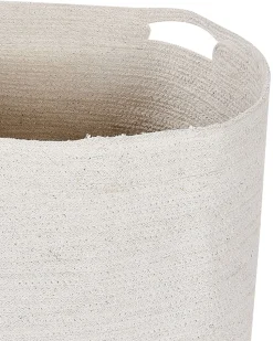 Conjunto De 2 Cestos De Algodao Branco E Creme Kahan