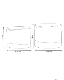 Conjunto De 2 Cestos De Algodao Branco E Creme Kahan