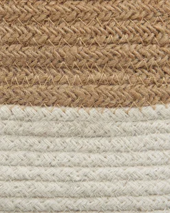 Conjunto De 2 Cestos De Juta Creme E Branco Bulanik