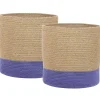 Conjunto De 2 Cestos De Juta Creme E Violeta Bulanik