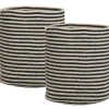 Conjunto De 2 Cestos Em Algodao Creme E Preto Yerkoy