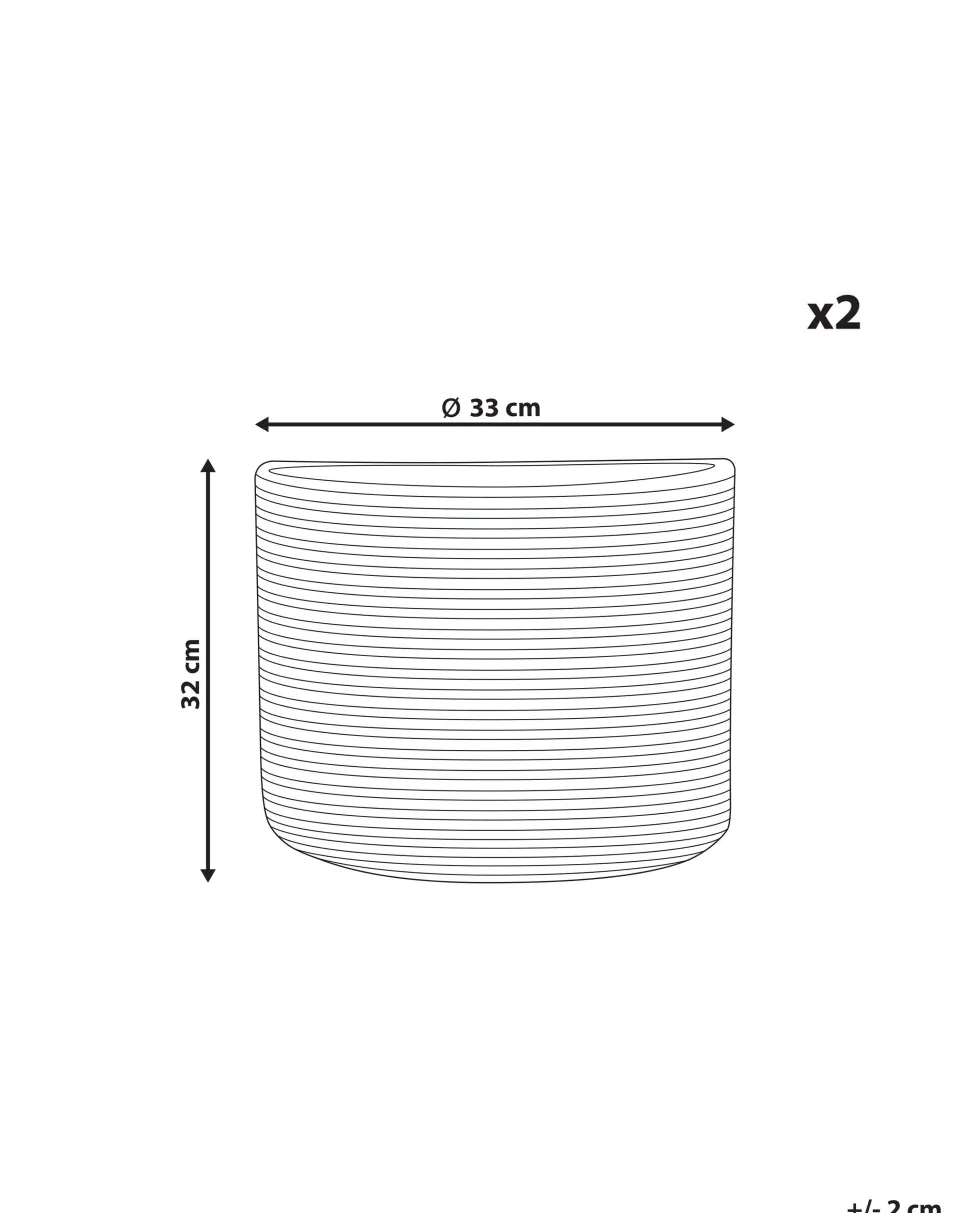 Conjunto De 2 Cestos Em Algodao Creme E Preto Yerkoy