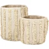 Conjunto De 2 Cestos Em Algodao Creme Kakki