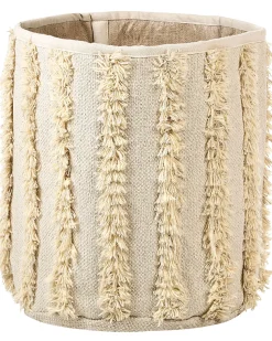 Conjunto De 2 Cestos Em Algodao Creme Kakki