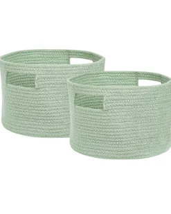Conjunto De 2 Cestos Em Algodao Verde Chiniot