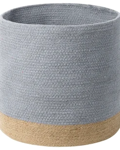 Conjunto De 3 Cestos Em Algodao Cinzento E Creme Basima