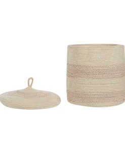 Conjunto De 2 Cestos Em Algodao Creme Claro Silopi