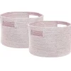 Conjunto De 2 Cestos Em Algodao Rosa Pastel Chiniot
