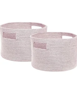 Conjunto De 2 Cestos Em Algodao Rosa Pastel Chiniot
