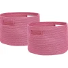 Conjunto De 2 Cestos Em Algodao Rosa Chiniot