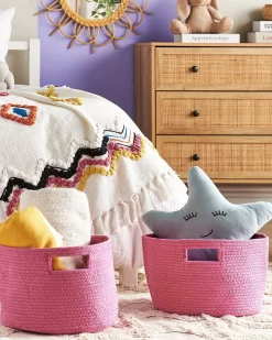 Conjunto De 2 Cestos Em Algodao Rosa Chiniot