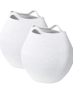 Conjunto De 2 Cestos Em Algodao Branco Panjgur