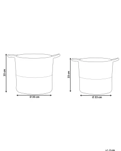 Conjunto De 2 Cestos Em Algodao Branco E Creme Pazha