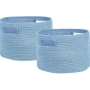 Conjunto De 2 Cestos Em Algodao Azul Chiniot