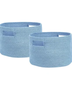 Conjunto De 2 Cestos Em Algodao Azul Chiniot