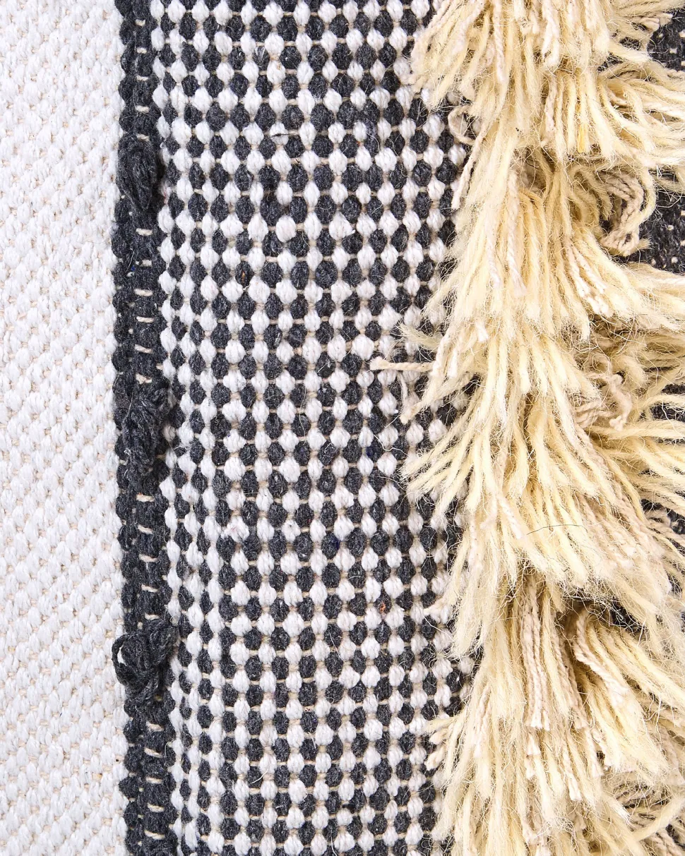 Conjunto De 2 Cestos Em Algodao Creme E Cinzento Kotkai