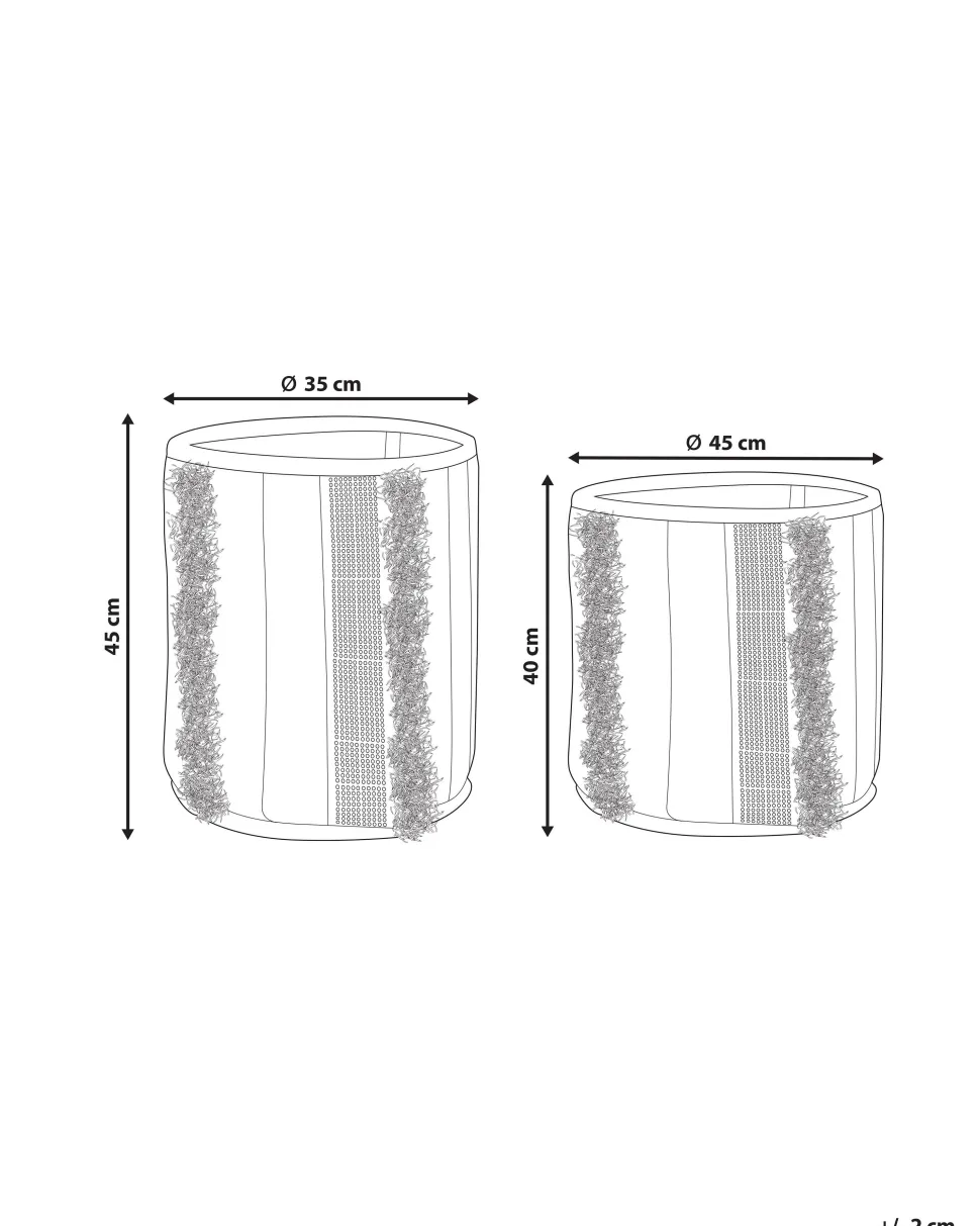 Conjunto De 2 Cestos Em Algodao Creme E Cinzento Kotkai
