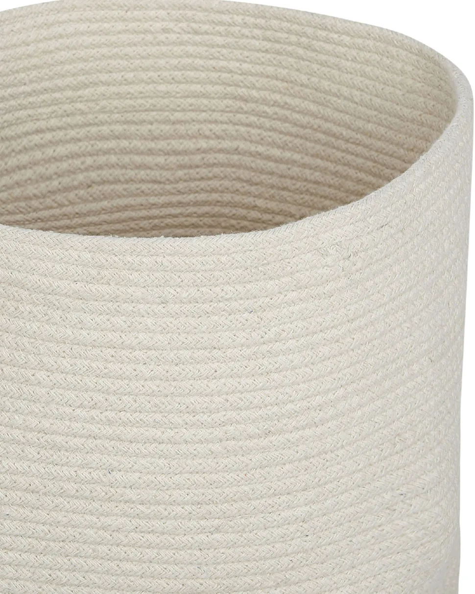 Conjunto De 2 Cestos Em Algodao Branco Silopi