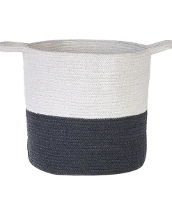 Conjunto De 2 Cestos Em Algodao Branco E Preto Pazha