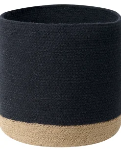 Conjunto De 3 Cestos Em Algodao Preto E Creme Basima