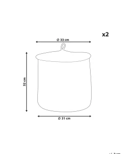 Conjunto De 2 Cestos Em Algodao Preto Silopi