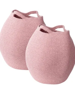 Conjunto De 2 Cestos Em Algodao Rosa Panjgur