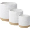Conjunto De 3 Cestos Em Algodao Branco E Creme Basima