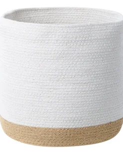 Conjunto De 3 Cestos Em Algodao Branco E Creme Basima