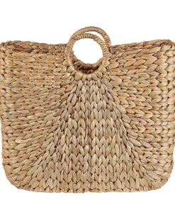 Conjunto De 2 Cestos Em Fibra De Jacinto De Agua Cor Natural Pompano